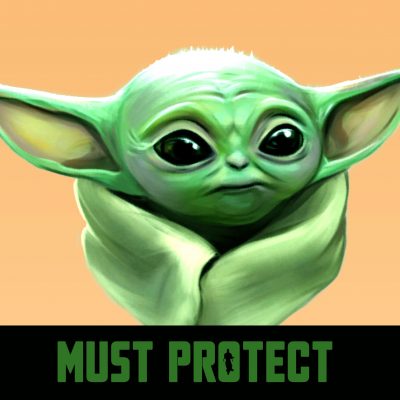 Small  Grogu Protect Mouse Pad