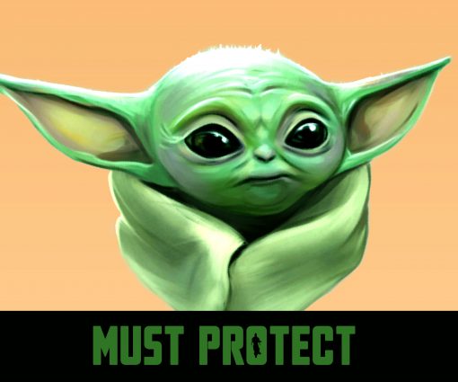 Small  Grogu Protect Mouse Pad
