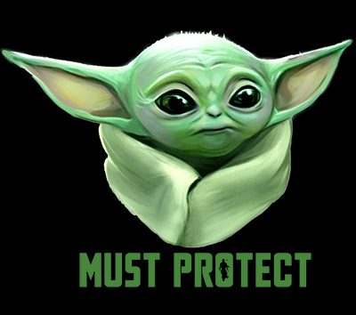 Large Grogu Protect Mouse Pad