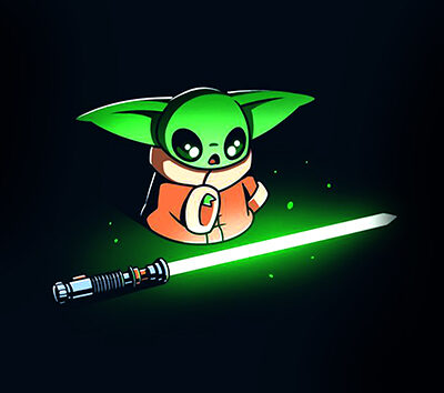 Large Grogu w/Lightsaber Mouse Pad