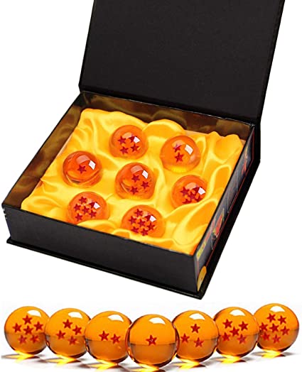  DragonBall, bolas de cristal de DragonBall Z Stars Crystal, 7  piezas, con caja de regalo, GRANDE, 76 MM de diámetro., Gratis, One set :  Juguetes y Juegos