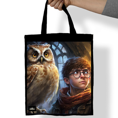 Harry and Hedwig Denim Tote Bag