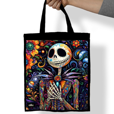 Jack Skellington Denim Tote Bag