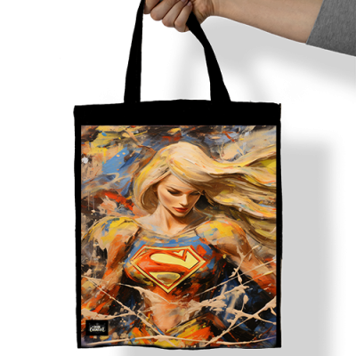 Super Girl Denim Tote Bag