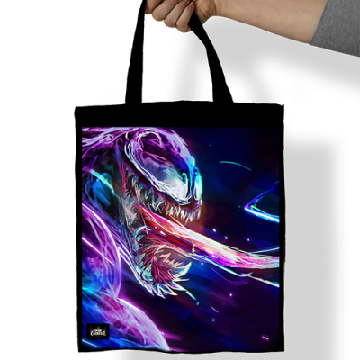 Neon Venom Denim Tote Bag