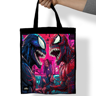 Venom v Carnage Denim Tote Bag