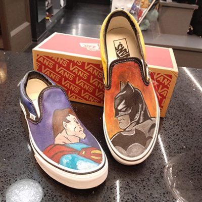 Batman v Superman Size 7 Hand Painted Vans