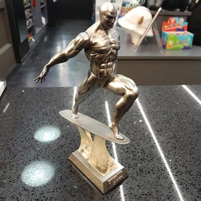 Silver Surfder 3D Printed Statue