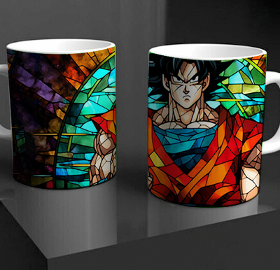 Stained Glass Goku Mug