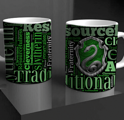 Wizard School Word Collage Green House Mug