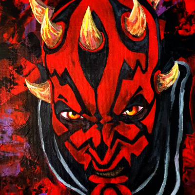 Darth Maul Canvas Board Painting