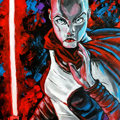Asajj Ventress Canvas Board Painting