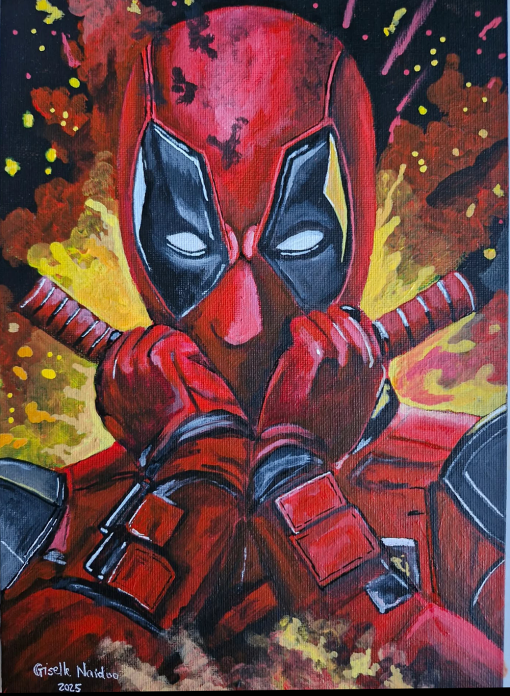 Deadpool Canvas Board Painting